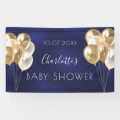 Banderoles Baby shower garçon marine bleu or ballon (Horizontal)