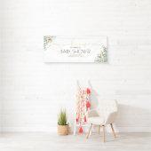 Banderoles Baby shower Gold Greenery Branches (En situation)
