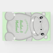 Banderoles Baby shower Hippo (Horizontal)