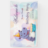 Banderoles Baby shower Hippo d'anniversaire (Vertical)