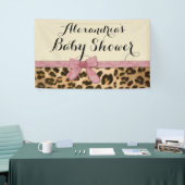 Banderoles Baby shower Leopard Rose Bow Girl (Salon professionnel)