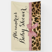 Banderoles Baby shower Leopard Rose Bow Girl (Vertical)