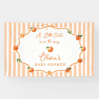 Banderoles Baby Shower Mignon Bébé Rayé Orange Fantaisiste