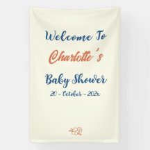 Baby Shower Minimaliste Orange Genre Neutre