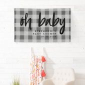 Banderoles Baby shower moderne gris En vichy (En situation)
