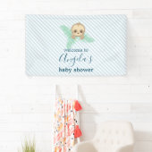 Banderoles Baby shower mou Blue Baby Sloth (En situation)