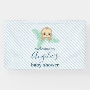 Banderoles Baby shower mou Blue Baby Sloth