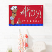 Banderoles Baby shower nautique afro-américain (En situation)