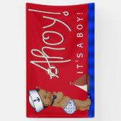 Banderoles Baby shower nautique afro-américain (Vertical)