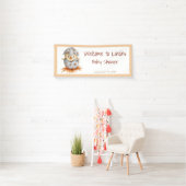 Banderoles Baby shower neutre pour bébé jaune (En situation)