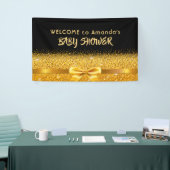 Banderoles Baby shower noir or monogramme bienvenue (Salon professionnel)