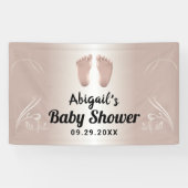 Banderoles Baby shower or Rose moderne Bienvenue (Horizontal)