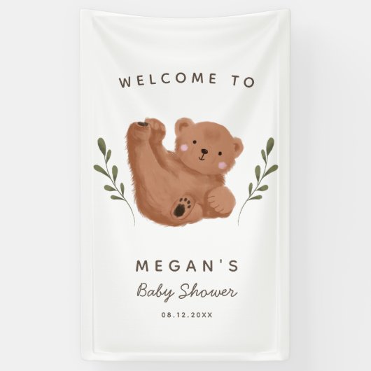 Banderoles Baby shower Ours Cub Cute (Vertical)