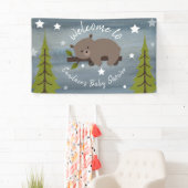 Banderoles Baby shower Ours d'aquarelle couché (En situation)