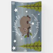 Banderoles Baby shower Ours d'aquarelle couché (Vertical)