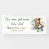 Banderoles Baby Shower Ours d'avion vintage (Horizontal)