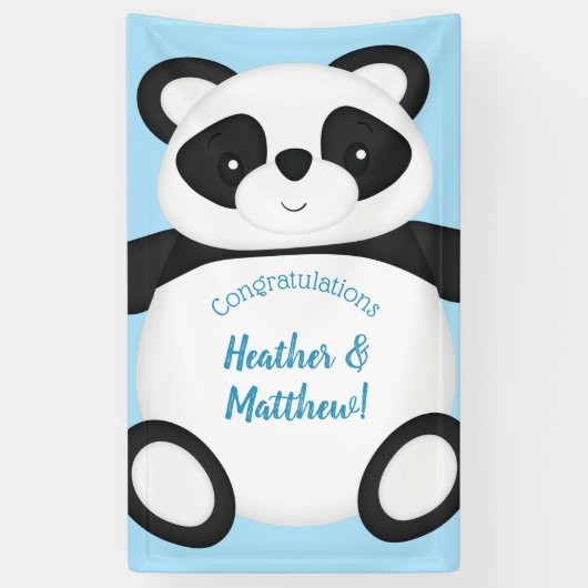 Banderoles Baby shower Panda Bear (Vertical)