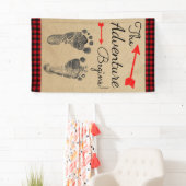 Banderoles Baby shower Plaid de bison de bûcheron (En situation)