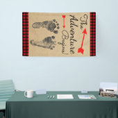Banderoles Baby shower Plaid de bison de bûcheron (Salon professionnel)