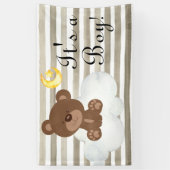 Banderoles Baby shower pour bébé de Teddy Bear Watercolor (Vertical)