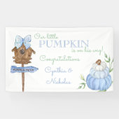 Banderoles Baby shower pour garçon Citrouille Blue Little (Horizontal)