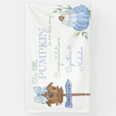 Banderoles Baby shower pour garçon Citrouille Blue Little (Vertical)