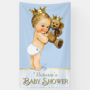 Banderoles Baby shower Prince Teddy Bear