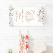 Banderoles Baby shower Princess Swan Bienvenue (En situation)
