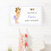 Banderoles Baby shower Princesse Vintage violette (En situation)