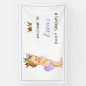 Banderoles Baby shower Princesse Vintage violette (Vertical)