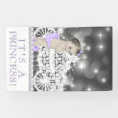Banderoles Baby shower Princesse violette (Horizontal)