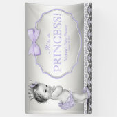 Banderoles Baby shower Princesse violette (Vertical)