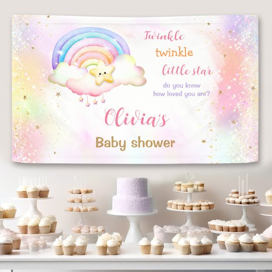 Banderoles Baby shower Rainbow Little Star Twinkle