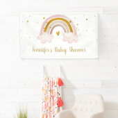 Banderoles Baby shower Rainbow Neutral Gold Pastel (En situation)