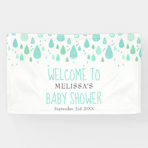 Banderoles Baby shower Raindrops mignon / Bienvenue à l'arros