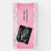 Banderoles Baby shower rose Ultrasound (Verticale)