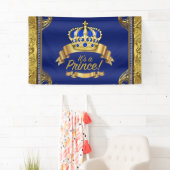 Banderoles Baby shower Royal Blue Gold (En situation)