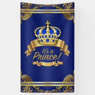 Banderoles Baby shower Royal Blue Gold