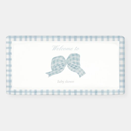 Banderoles Baby shower ruban bleu mou (Horizontal)