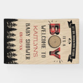 Banderoles Baby shower Rustic Forest Plaid Lumberjack Boys (Horizontal)