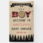 Banderoles Baby shower Rustic Forest Plaid Lumberjack Boys (Vertical)