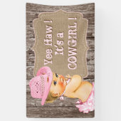 Banderoles Baby shower rustique Cowgirl (Vertical)