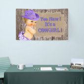 Banderoles Baby shower rustique de cowgirl violet (Salon professionnel)