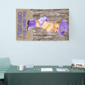 Banderoles Baby shower rustique de cowgirl violet (Salon professionnel)