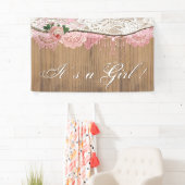 Banderoles Baby shower Rustique en bois Chic dentelle en bois (En situation)