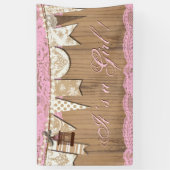 Banderoles Baby shower Rustique en dentelle de bois (Vertical)