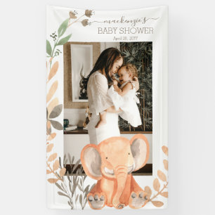 Banderoles Baby shower Safari Elephant Aquarelle