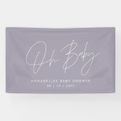 Banderoles Baby shower script moderne lilas violet élégant (Horizontal)