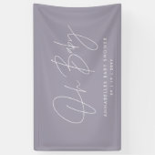 Banderoles Baby shower script moderne lilas violet élégant (Vertical)