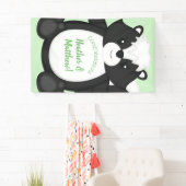 Banderoles Baby shower Skunk Green (En situation)